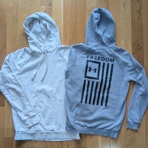 Under Armour Hoodies FREEDOM (Gray, Small) and Fleece (Cream, Medium) - Set of 2